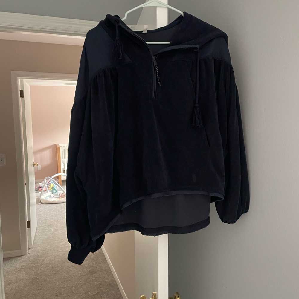 Navy Blue Hooded Pullover free people movement